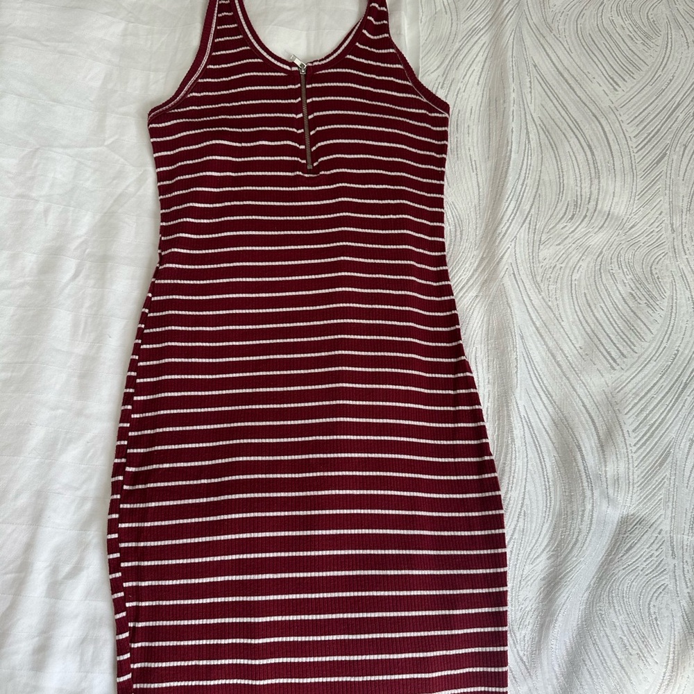 Papaya Red Sleeveless Bodycon Midi Dress